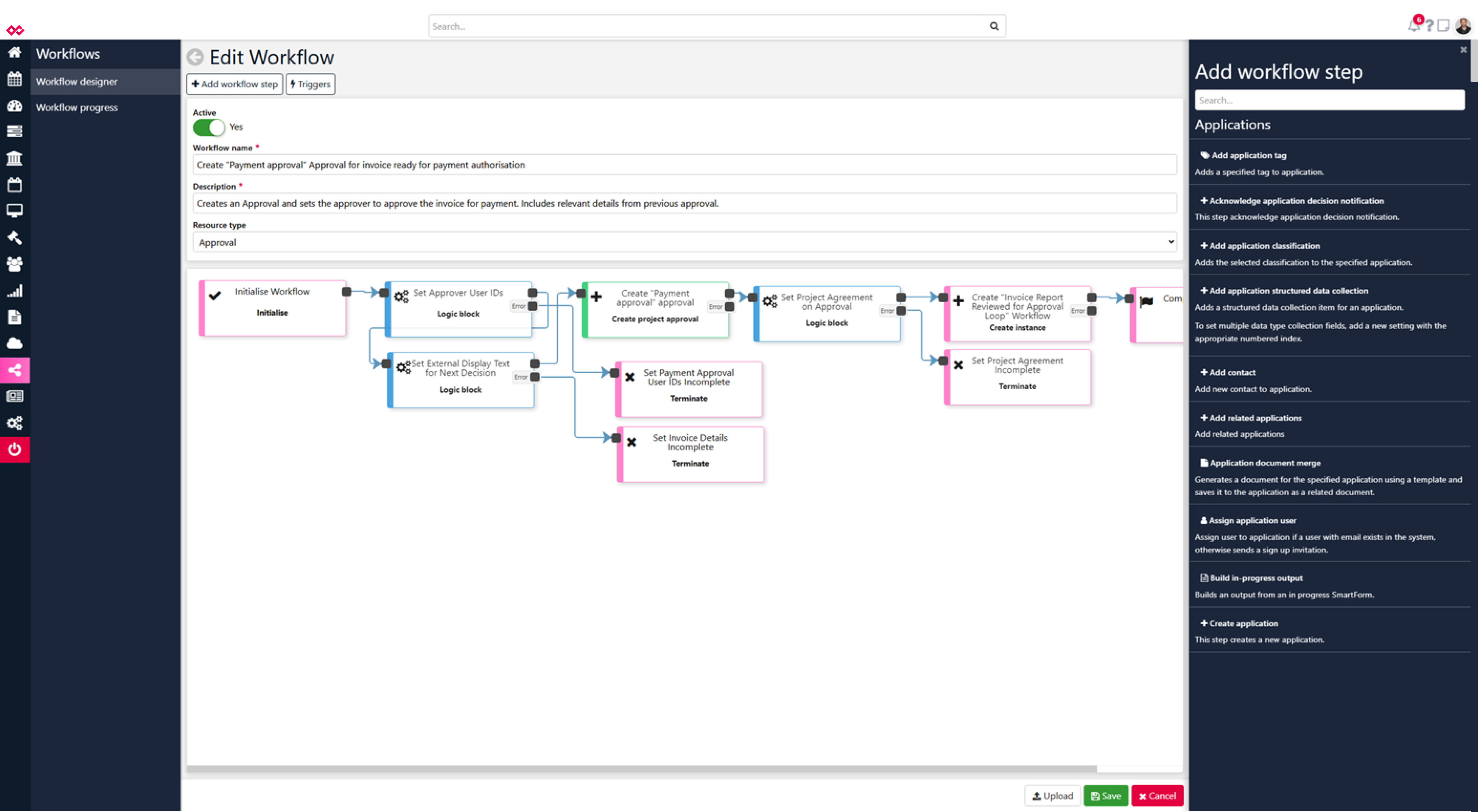 User-defined workflows and forms